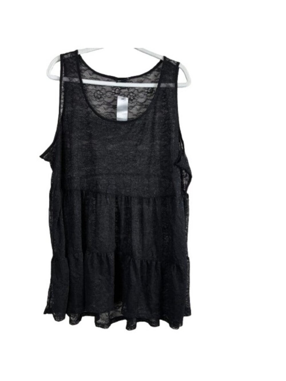 NEW Torrid Black Sheer Floral Lace Sleeveless Tunic Sz 4X Whimsigoth